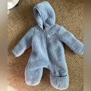 Nike - Newborn Cozy Blue Sherpa Baby Onesie Jacket